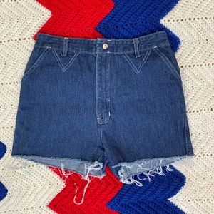 Real RARE Vintage 70s Cut Off Dark Wash Shorts 4